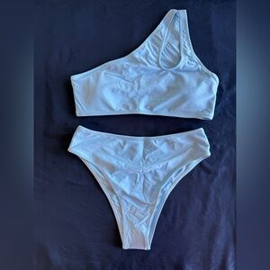 One-Shoulder Light Blue Bikini Set